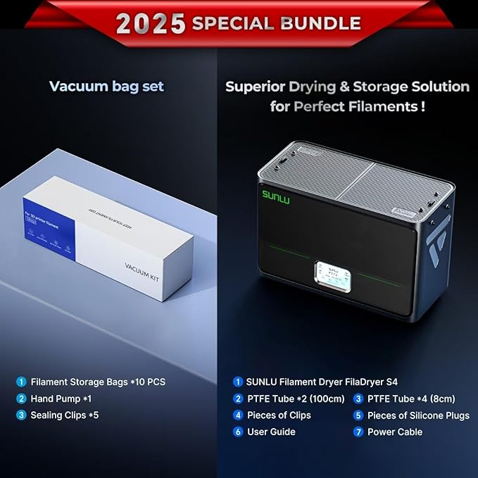 【2025 Special Bundle】 SUNLU Official Filament Dryer Box S4, Four-Spool 3D - Image 6