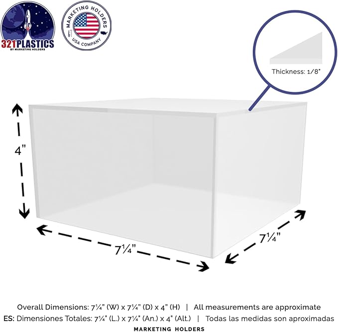 Frosted Acrylic Display Box Counter Retail Merchandise Storage Bin No Lid - Image 6