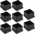 8 Pcs Square PVC Furniture Leg Caps, Vinyl Flexible Chair Leg Floor Protectors by Bonsicoky