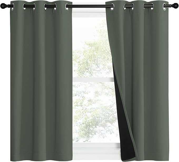 NICETOWN 100% Blackout Curtains 50" Long, Pair of Energy Smart & Noise Blocking - Image 2