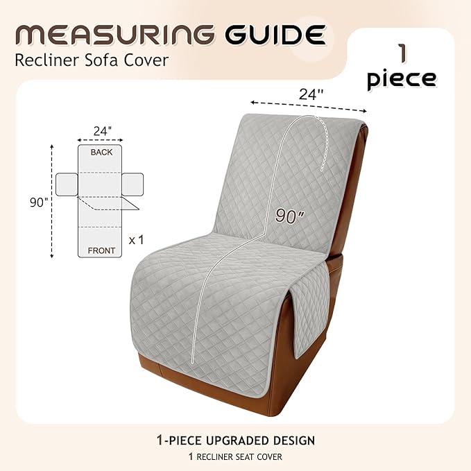 Arfntevss Waterproof Recliner Sectional Couch Covers - Image 5