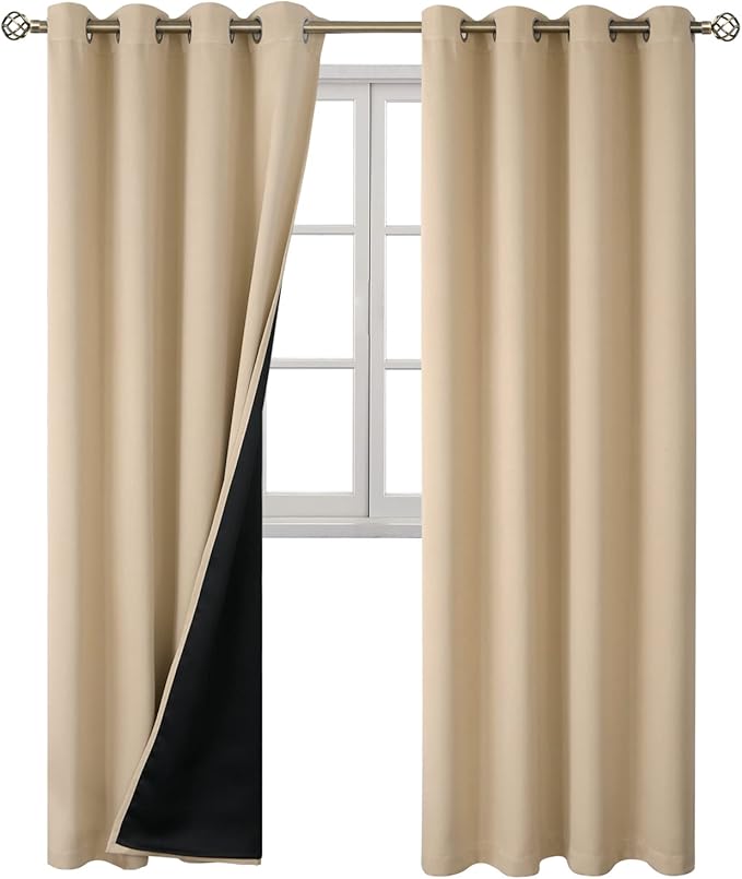 BGment Beige Blackout Curtains 95 Inches Long 2 Panels Set - Image 8