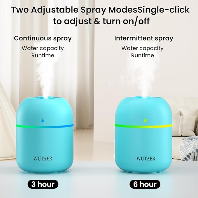 Portable Small Humidifier, WUTAER USB Personal Desktop Humidifier - Image 8