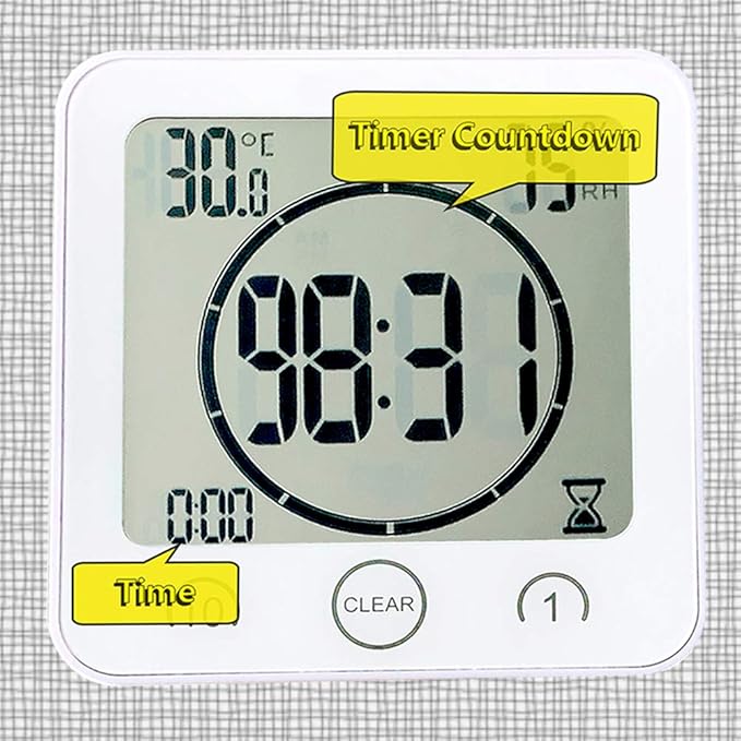 Waterproof Bathroom Wall Clock and Timer, Digital Water Resistant Hanging Timer - Image 5