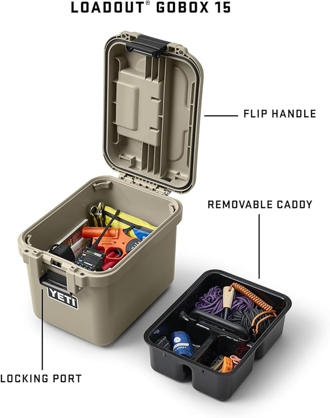 YETI LoadOut 15 GoBox Divided Waterproof Cargo Case, Dry Box, Camera Case - Image 2