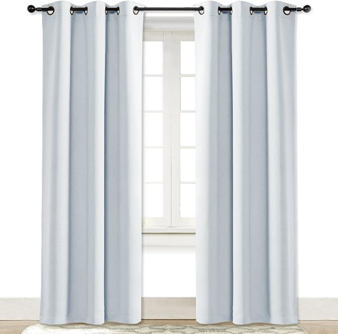 NICETOWN Cloud Grey Window Curtain and Drape Easy Care Solid Thermal Insulated by NICETOWN