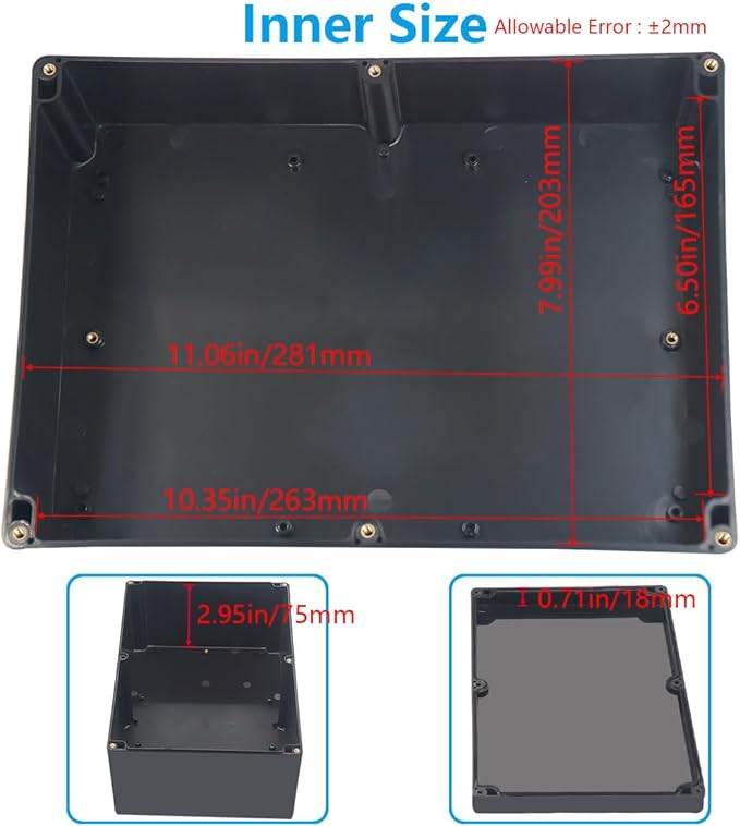 Outdoor Waterproof Junction Box IP67 Project Box ABS Black Electrical Boxes - Image 5