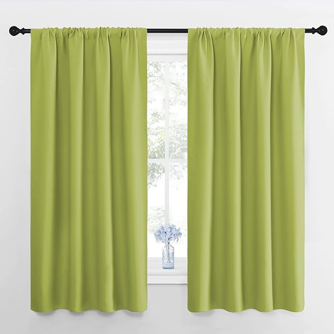NICETOWN RV Blackout Curtains for Camper Windows, Fresh Green, Short Blackout by NICETOWN