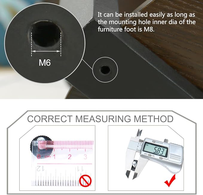 uxcell M6 x 10 x 16mm Leveling Feet Adjustable Leveler Floor Protector - Image 3
