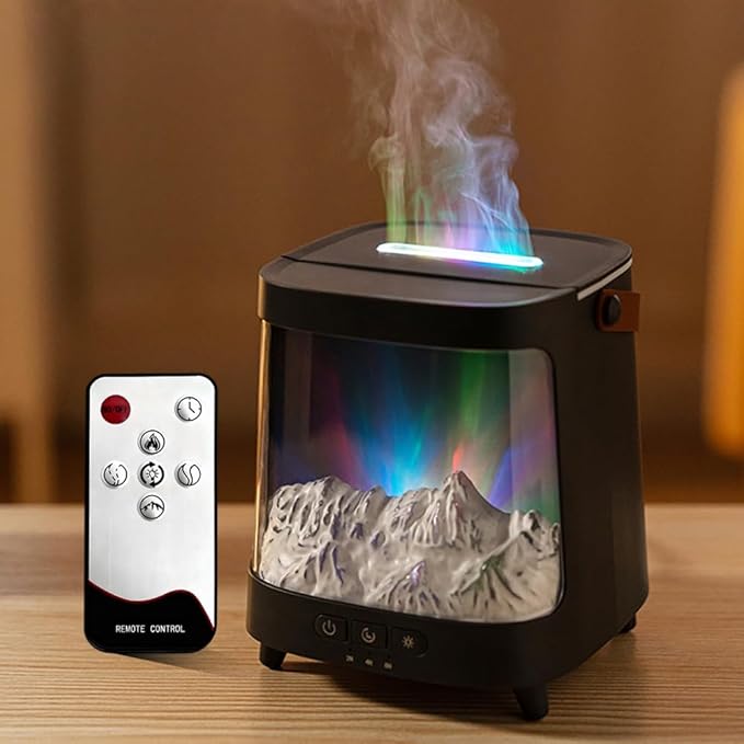 Flame Essential Oil Diffuser, Ultrasonic Aromatherapy Humidifier, Aurora by GIMRUM