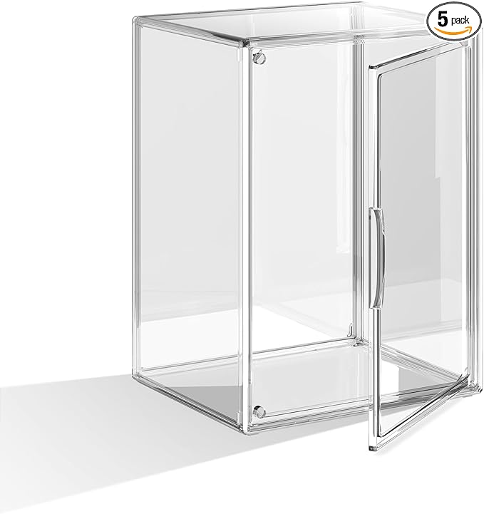 Clear Acrylic Display Case, Extra Large Stackable Storage Bins Magnetic by HOYOJA