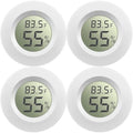 Weewooday 4 Pcs Mini Hygrometer Thermometer Round Digital Humidity Gauge by Weewooday
