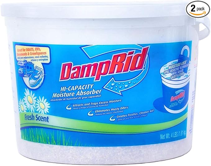 DampRid FG50T Moisture Absorber 4 lb. Hi-Capacity Bucket-for Fresher, Cleaner by DampRid