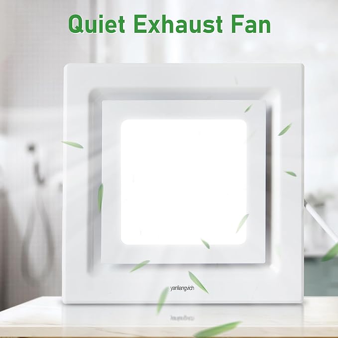 Bathroom Exhaust Fan with Light, 8 Inch Barthroom Ventilation Fan, 110 CFM 1.0 - Image 4