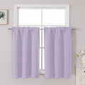 Chyhomenyc Short Lilac Curtains 45 Inch Length, Small Light Purple Curtain Rod by Chyhomenyc