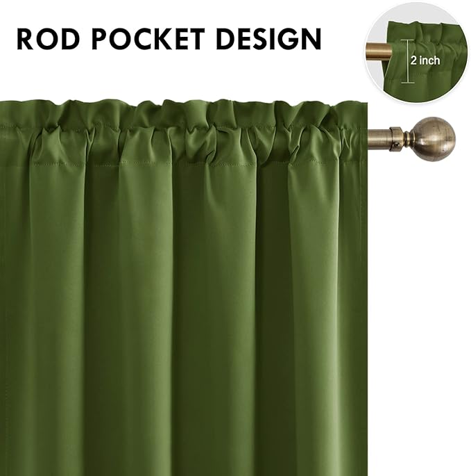 DWCN Blackout Curtains Room Darkening Thermal Insulated Bedroom Curtains Window - Image 4