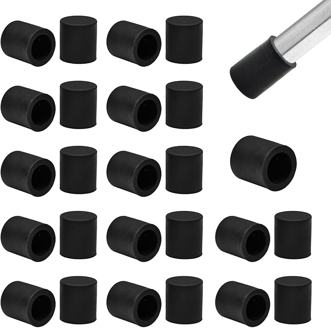 25 Pcs 1/4" Round Chair Leg Tips Caps, Silicone Rubber Furniture Leg Floor by BOPOREAE