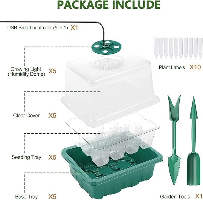 Seed Starter Tray 5 Packs Seedling Starter Trays - Image 7