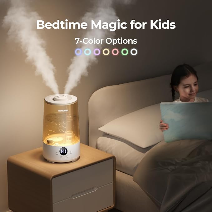 Homvana Humidifiers for Bedroom Home, 3.6 L Cool Mist Top-Fill 34H Super Long - Image 5