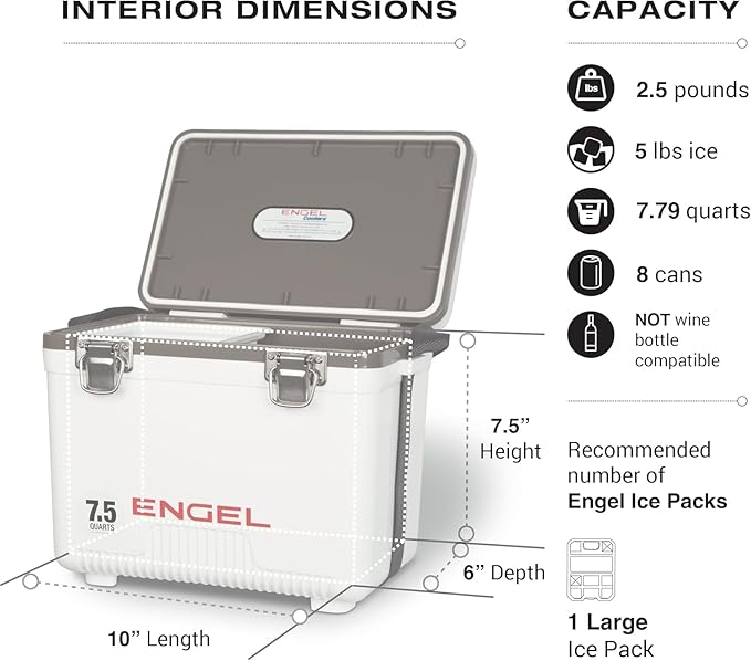 Engel UC7 7.5qt Leak-Proof, Air Tight, Drybox Cooler and Small Hard Shell - Image 5
