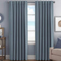 H.VERSAILTEX Blue Back Tab Blackout Curtains 90 Inch Long by HVERSAILTEX