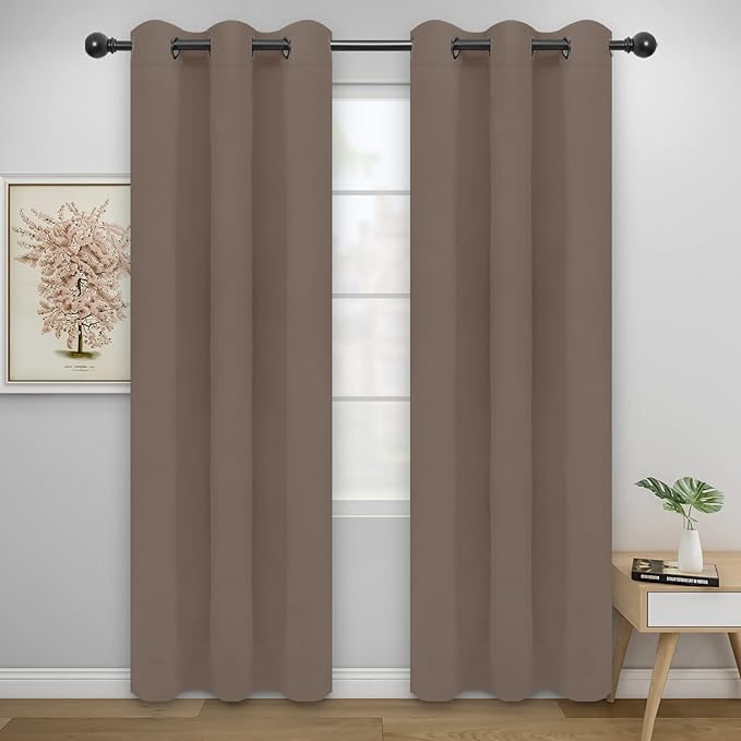 Easy-Going Blackout Curtains for Bedroom, Solid Thermal Insulated Grommet and by Easy-Going