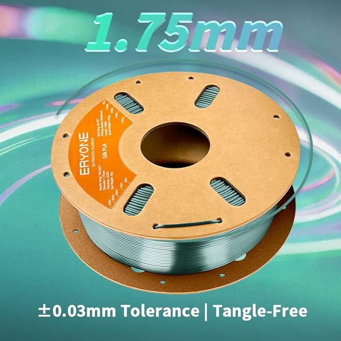 ERYONE Silk PLA Filament for 3D Printer, 1.75mm +/- 0.03mm, Silk Emerald Green - Image 5