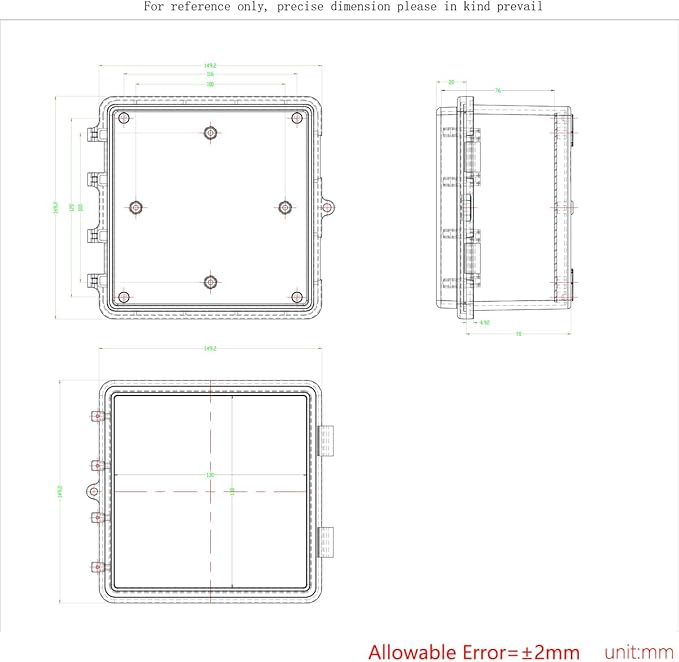 Junction Box, Hinged Black Cover IP67 Waterproof ABS Project Box - Image 5