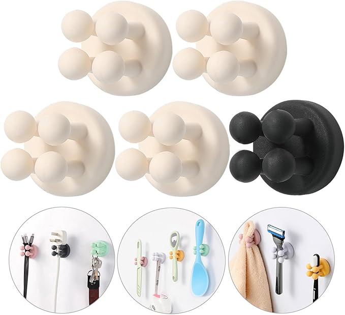 iBetterLife 5Pcs Self-adhesive Hooks Holders by iBetterLife