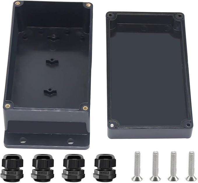 Project Box ABS Black Electrical Boxes IP67 Outdoor Waterproof Junction Box by Otdorpatio