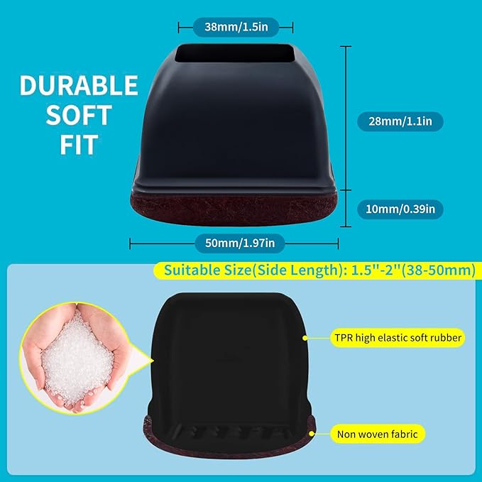 16PCS Extra Large Chair Leg Floor Protectors, Felt Furniture Pads - Image 4