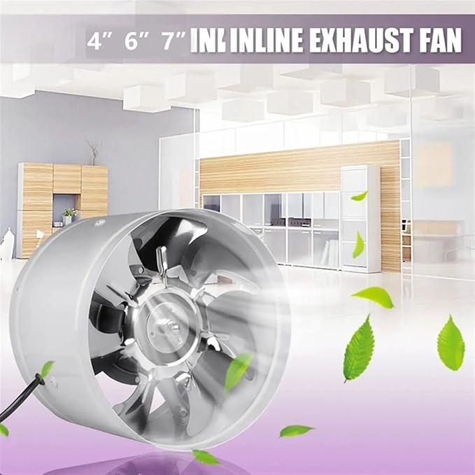 Ventilation Fan 4"/6"/7" Low Noise High Speed Inline Duct Bathroom Toilet Wall - Image 3