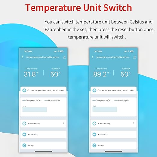 2 Pack WiFi Temperature Humidity Sensor Smart Hygrometer Thermometer Sensor - Image 4