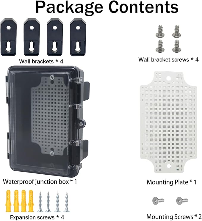 Junction Box, Hinged Black Clear Cover IP67 Waterproof ABS Project Box - Image 7