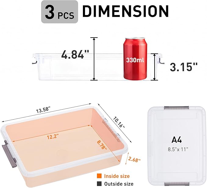 Citylife 3 PCS Plastic Storage Bins - Image 2