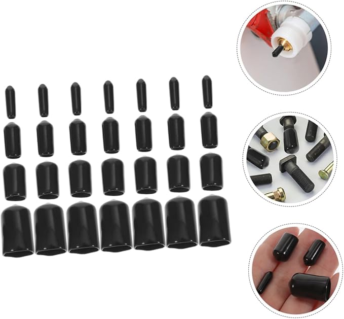 Healifty 80pcs Rubber End Cap Flexible Thread Protectors - Image 2