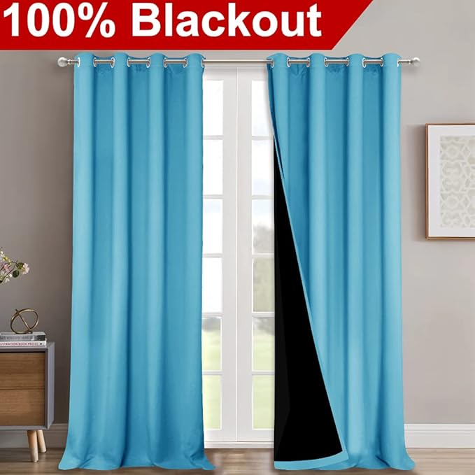 NICETOWN Full Shading Curtains 90 inches Long 2 Panels Set - Image 2