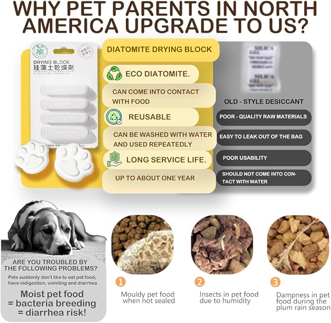 Pet Food Moisture Absorber – Reusable Diatomite Drying Blocks - Image 3