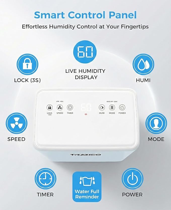 2000 Sq.ft Dehumidifier for Basement, Trazico 30 Pint Dehumidifiers for Home - Image 6