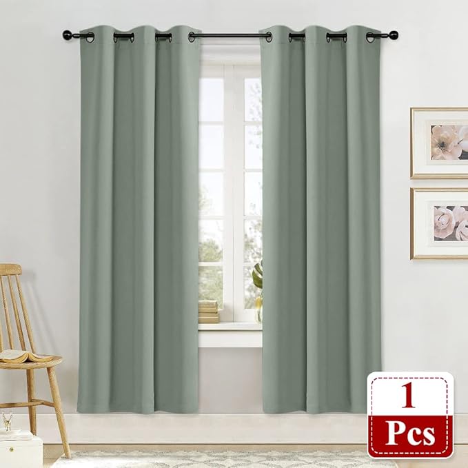 NICETOWN Blackout Curtain Window Drape Panel Noise Reducing Solid Grommet Top - Image 2