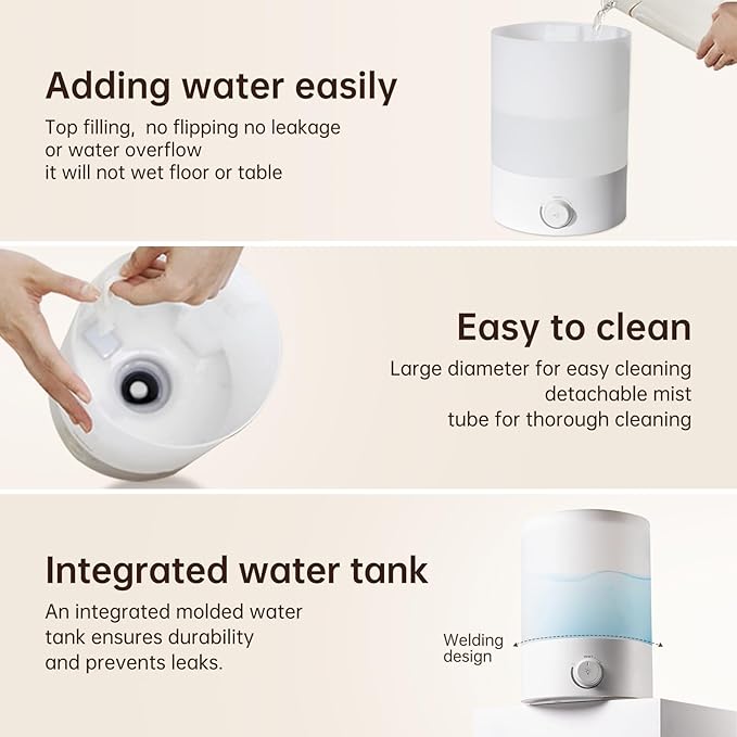 YOGIN Humidifiers for Bedroom Large room, Top fill 2.5L Ultrasonic cool mist - Image 10
