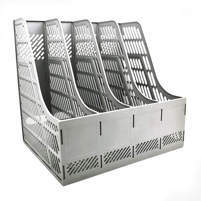 SAYEEC Sturdy Magazine Holder Organizer Desktop 4 Compartment File Holders - Image 3