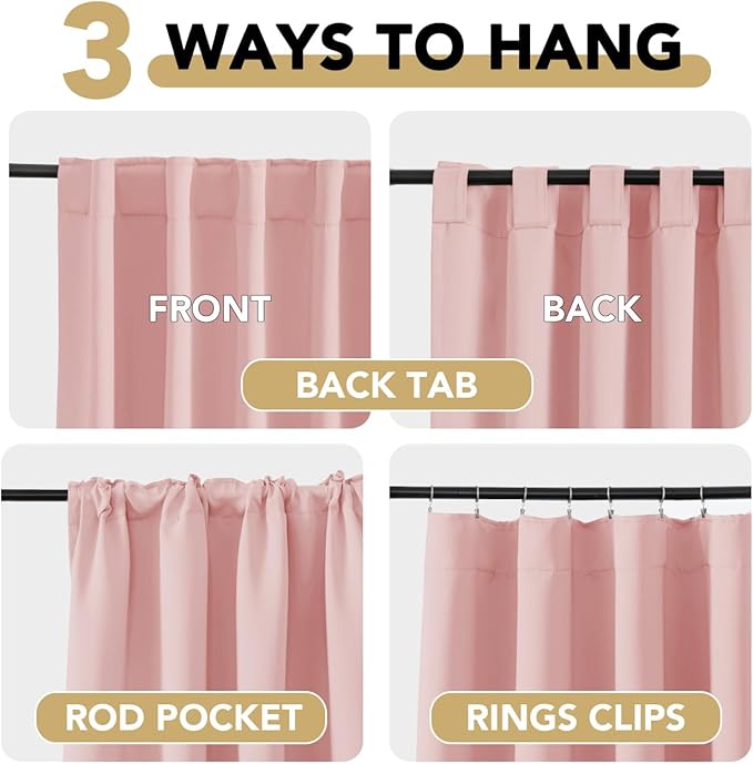 H.VERSAILTEX Baby Pink Blackout Curtains - Image 4