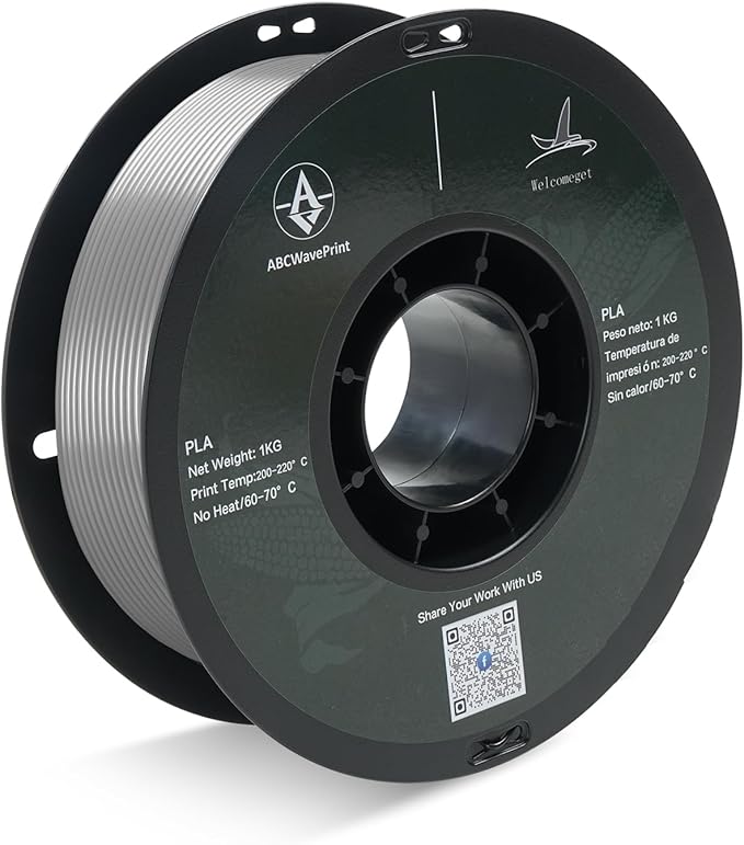 PLA 3D Printer Filament, Dimensional Accuracy +/- 0.02 mm, 1 kg Spool, 1.75 by ABCWavePrint