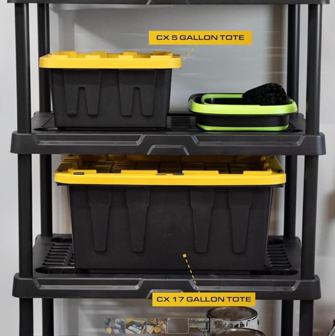 BLACK & YELLOW, 5-Gallon Heavy Duty Tough Storage Container & Snap-Tight Lid - Image 2