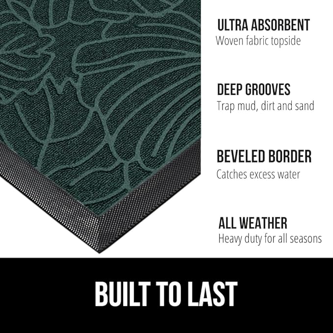 GORILLA GRIP 100% Waterproof All-Season WeatherMax Doormat, US Designed Natural - Image 3