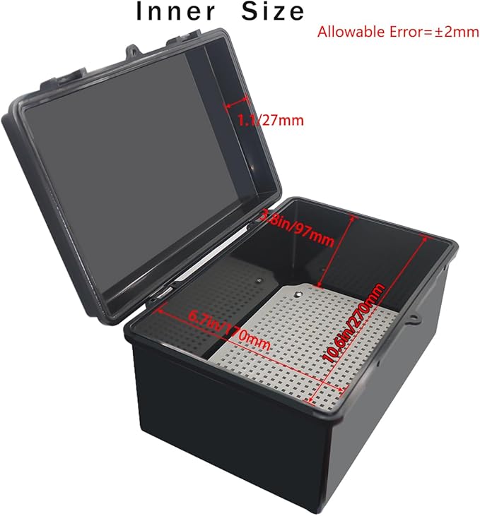 Junction Box, Hinged Black Cover IP67 Waterproof ABS Project Box - Image 3