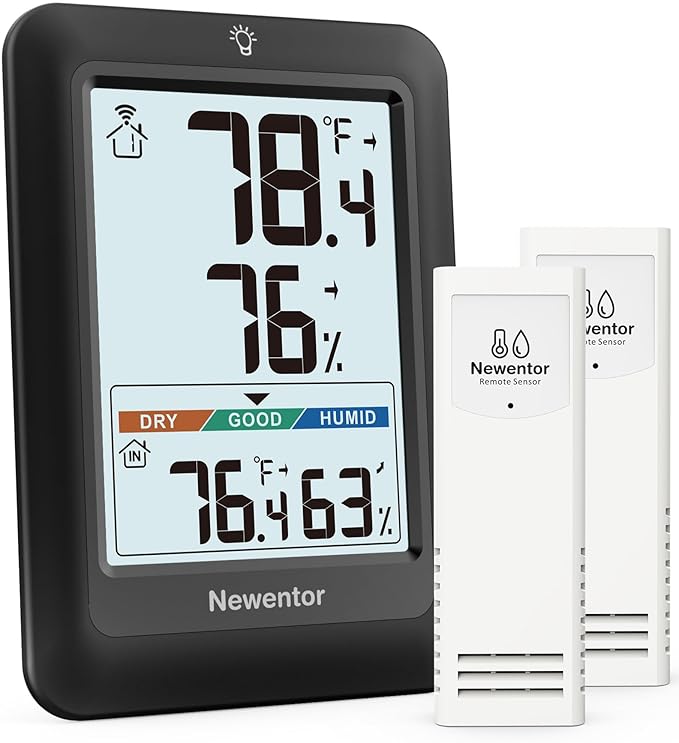 Newentor Indoor Outdoor Thermometer Wireless, Weather Stations Wireless Indoor by Newentor