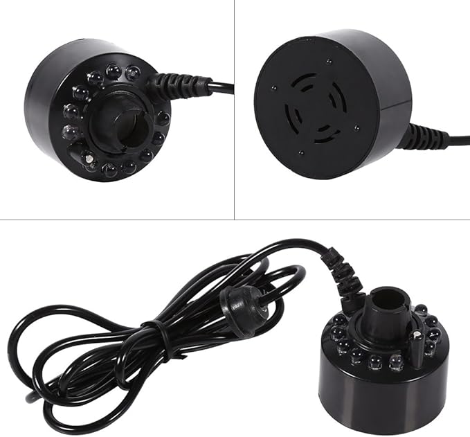 24V Color Changing 12 LED Mister Fogger Water Fountain Mini Mist Maker Pond Fog - Image 7