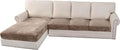 H.VERSAILTEX Velvet Stretch Sectional Couch Covers 4 Pieces Sofa Seat Cushion by HVERSAILTEX